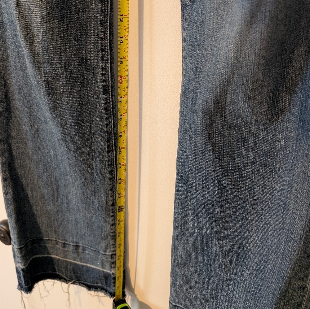 Kut from the Kloth Blue Flare Jeans with Plaid Accents - Picture 3 of 5